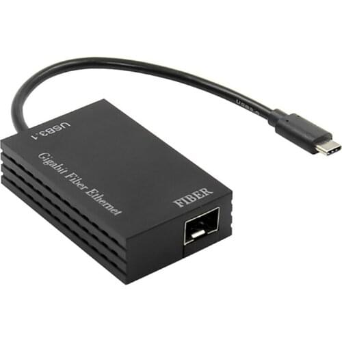 LBER Optical Fiber Converter Portable RTL8153 Type-C Single Optical Port SFP LC Gigabit Optical Fiber Network Card Adapter