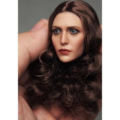 1/6 Scale Movie Head Witch Scarlet Elizabeth Olsen Head Carving for 12" HT Female Figure Body Accessories