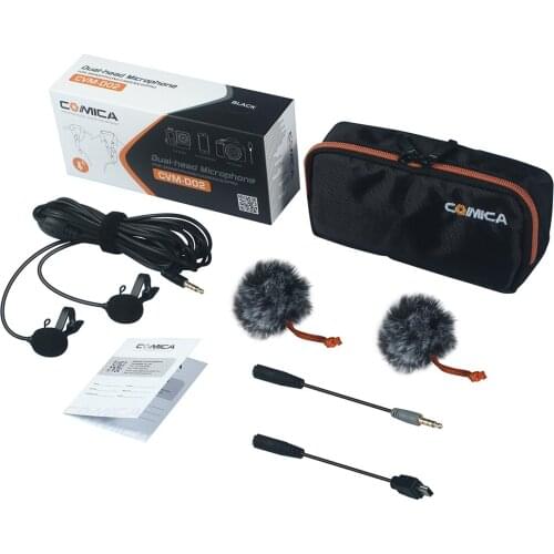 CoMica CVM-D02 Microphone 2.5M 4.5m 6.0m Lavalier Condenser Microphone Mic for DSLR Camera Phone Gopro Studio Microphone