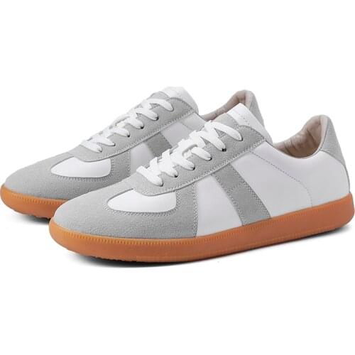 2021 German Trainer Leather and Suede Stitching Running Shoes Trainers Breathable Lace-Up Mixed Colors Loafers Military Sneakers