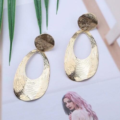 Fashion Korean Earrings Punk Geometric Vintage Earrings For Women Big Dangle Metal Earrings Modern Popular Jewellery