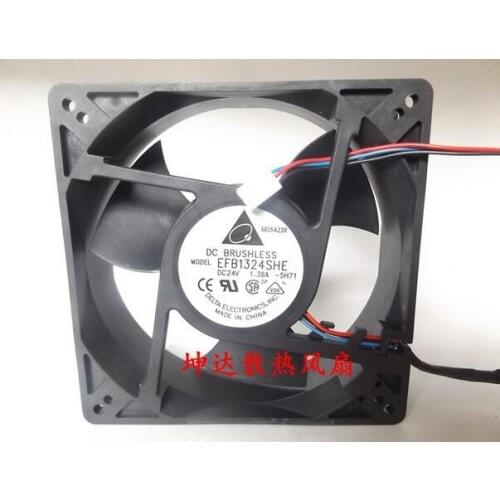 Original for Delta EFB1324SHE DC 24V 127*127*38MM 1.38A 3-line Industrial Computer Inverter Cooling Fan