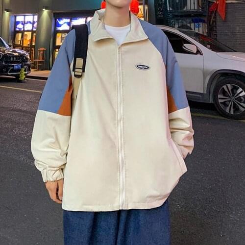 Ruffian handsome coat mens spring and autumn handsome coat fashion inschic pilot jacket sports color blocking fashion brand