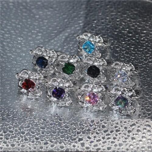 Drop Shipping Fashion ring cushion cut 8mm Red Birthstone Cz S925 Sterling s925 Filled Wedding Ring for Women