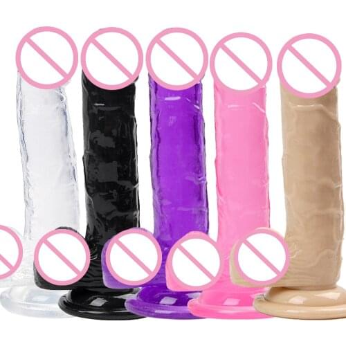 Strap on Dildos Translucent Soft Jelly Big Dildo Realistic Fake Dick Penis Butt Plug Sex Toys for Woman Men Vagina Anal Massage