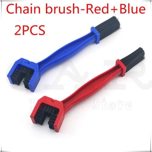 Bicycle Motorcycle Brush Cleaner Tool Chain brush-Red+Blue for KAWASAKI Z900 Z650 Z800 NINJA 250 300R 300 Z250 Z300 250R