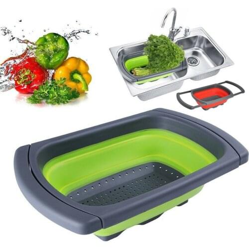 Foldable Colander Drain Folding Baskets Extendable Collapsible Kitchen Strainer Noodles Fruit Vegetable Washing Strainers Bowls