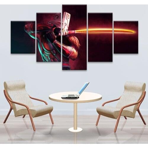 Modern Canvas Painting Modular Game Poster 5 Pieces 2 DotA Juggernaut Wall Art Home Decor Boys Room HD Printed Picture Artwork