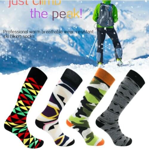 SMN Sports Ski Socks Outdoor Thick Long Tube Mountain Hiking Fast Dry Socks Men Women Warm Breathable Sports Socks Free Shipping
