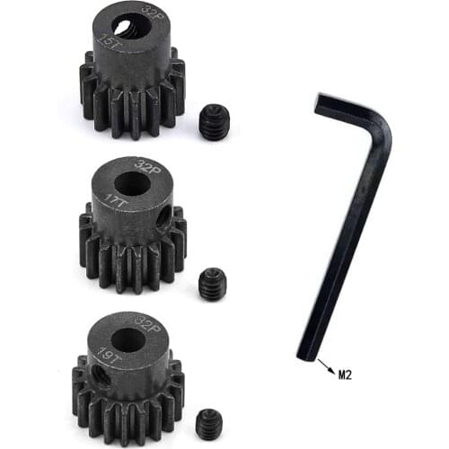 Steel 15T 17T 19T Pinion 32 Pitch Spur Gear for 1/10 RC Traxxas Slash 4x4 VXL Rally VXL Stampede 4x4 VXL Rustler E-Revo T-Maxx