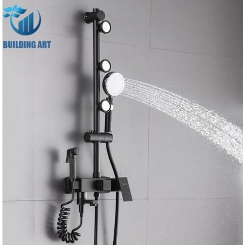 Thermostatic Bathtub Faucet Bathroom Shower Faucet Tap Shower Faucet Spout Faucet Taps With Lift Rod Back Massage Shower System