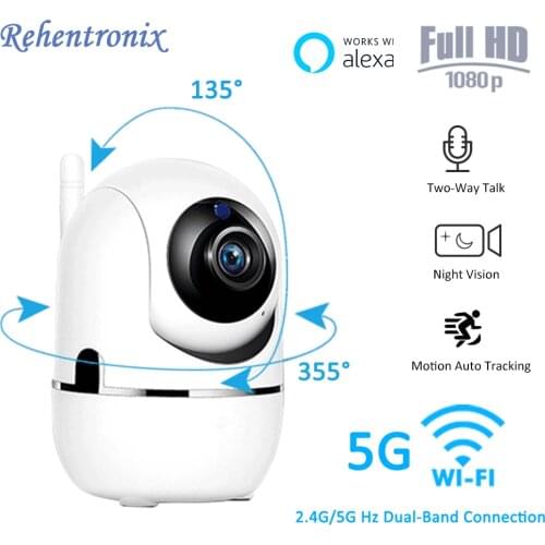 2.4G 5G WiFi Connection Smart WiFi PTZ Camera 1080p Home Auto Tracking Security IP Camera Support Alexa Wireelss Mini Camera