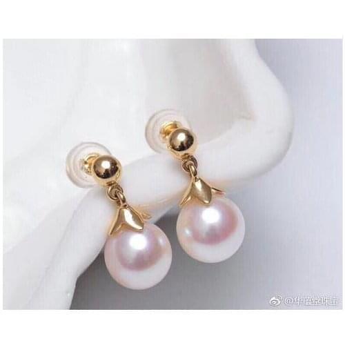 Gorgeous pair of 10-11 mm south sea white pearl dangle earring 18