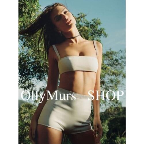 Top quality womens bikini suit Knitted stretch base underwear sexy bra pants bikini set white