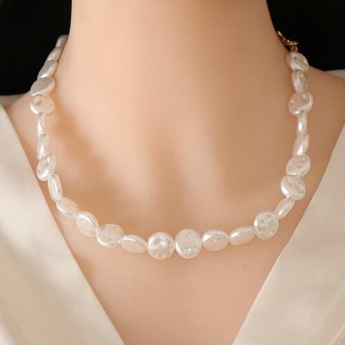 Yayi Jewelry White Crystal Bib Statement Handmade Beaded Band Pendant Bib Chunky Collar Party Imitation Pearl Necklaces