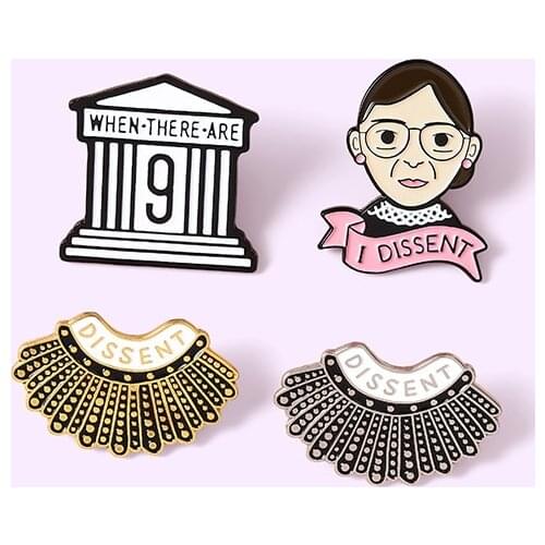 Cartoon Dissent Feminist Lady Head Enamel Brooch Fashion Necklace Architecture Clothing Decoration Badge Gift