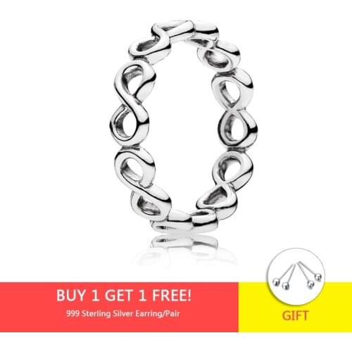 925 Sterling Silver Women Elegance Rings Lucky Number 8 Fortune Ring for Women Wedding Engagement Jewelry