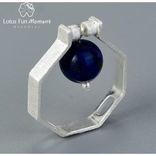 Lotus Fun Moment Real 925 Sterling Silver Handmade Design Fine Jewelry Minimalist Octagon Rings Pendant Dual Use for Women Gift