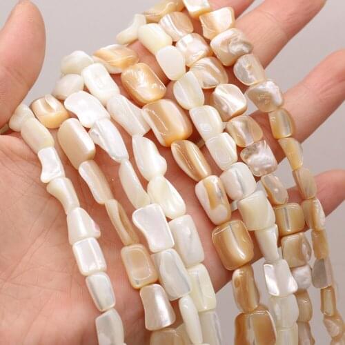 1PC Natural Shell Beaded Rectangular Shape Shell Loose Beaded for Making Women DIY Jewerly Necklce Bracelet Accessories 8-10mm