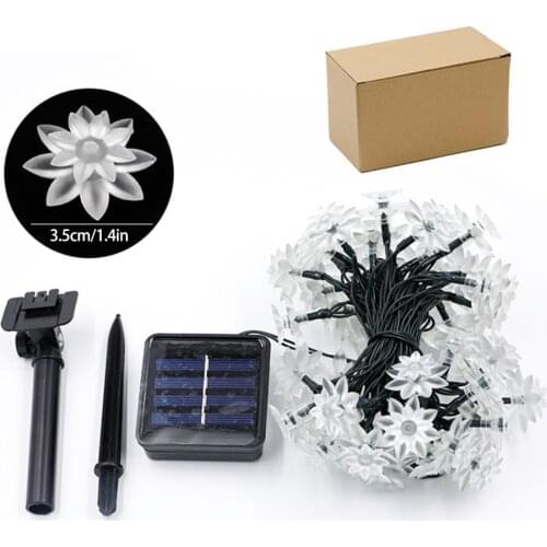 Flower Solar Lamp Fairy Lights Christmas Decor 6V Automatically For Outdoor 1pcs LED String