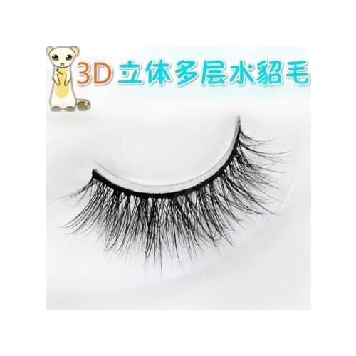 2017 New 1 pair100% handmade real mink fur long false eyelash 3D strip mink lashes thick fake faux eyelashes Makeup beauty tool