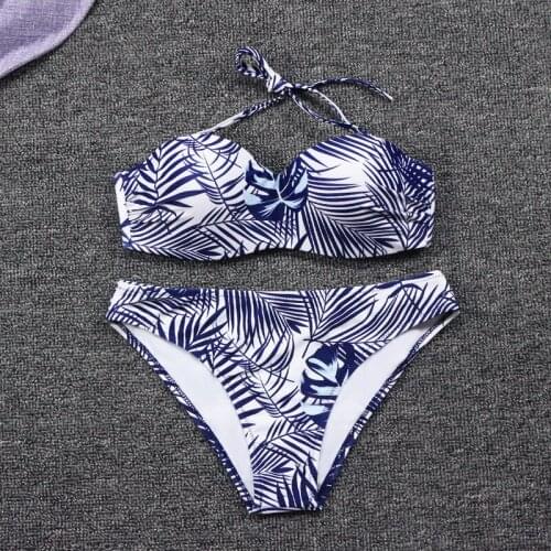 2020 AliExpress Hot Bikini Halter Hard Cover Split Swimsuit European and American Sexy Swimwear XYY-128