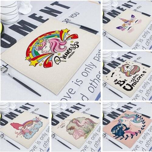 42*32cm New Cartoon Animal Pony Unicorn Table Napkin Home Decor Table Napkins Linen Wedding-cloth-napkins Tea Napkins for Plates