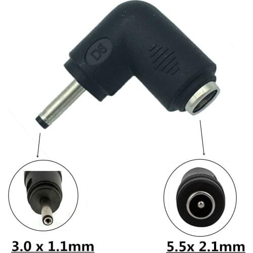 5.5 x 2.1 mm female jack to 3.0 * 1.1 / 2.5 * 0.7 male plug DC power plug connector adapter for laptop