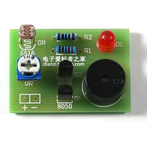 5pcs/lot Photosensitive Sound Light Alarm DIY Kit Electronic Production Invention Assembly Sound and Light Sensor Module Suite