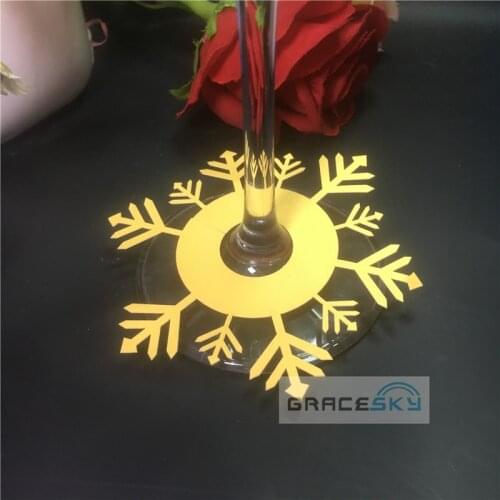 60pcs New Laser Cut Snowflake Design Cup Cards Christmas Wine Cup Claim Glass Name Cards Decoration Bookmark Christmas Favors