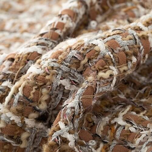 White waxberry Italy Caramel Tweed Fabrics Garment Material Autumn Women Jacket Coat Sewing Cloth Tailor Textile Freeshipping