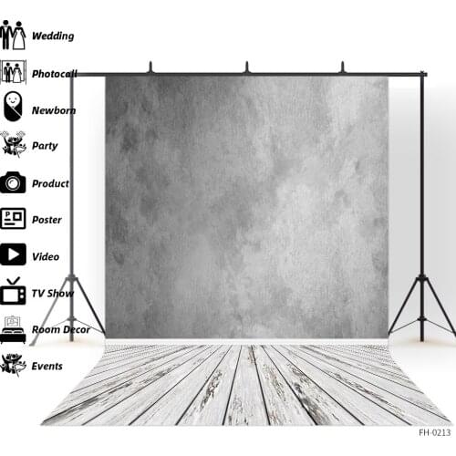 Gray Wall Surface Wood Floor Abstract Texture Gradient Baby Portrait Backdrop Photo Studio Newborn Background Photographic Props