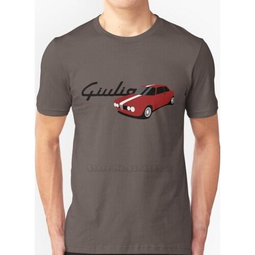 Alfa Romeo Giulia Short Sleeves T-Shirt Men Fashion Summer Tops 100％ Cotton Funny Tee Shirt Car Cars Alfa Romeo Giulia Spider