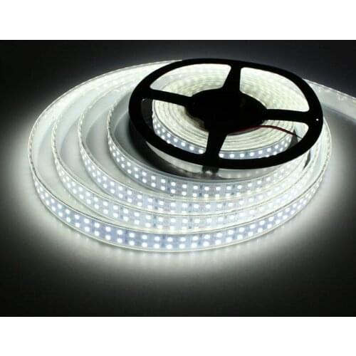 5M 1200LED 3528 smd LED Strip Flexible Light 240leds/M Double Row 12V DC IP67 Waterproof tube lightl boat home Lorry decor-White