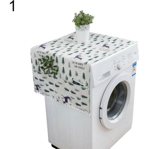 Hot Sale 50% Geometric Rhombus Washing Machine Refrigerator Dust Cover Protector with Pocket