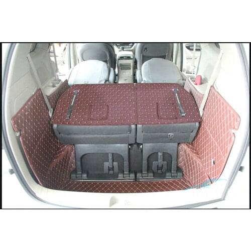 Good quality! Custom full set car trunk mats for KIA Carnival 7 8 seats 2020-2015 durable luggage cargo liner mats boot carpets