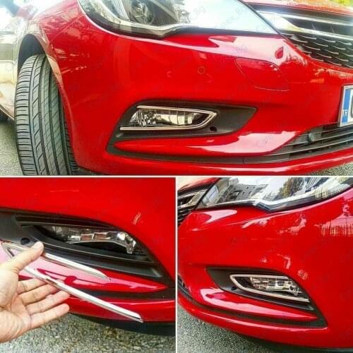 For Vauxhall For Opel Astra K 2015 Up Chrome Fog Lamp Rim Cover 2 Pcs. Stainless Steel