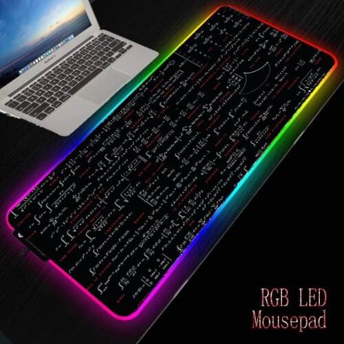 XGZ Gaming Mouse Pad Mathematics RGB Mouse Pad Gaming Large Computer XXL Pad Backlit Touchpad Keyboard Desk Mat Gaming Desk