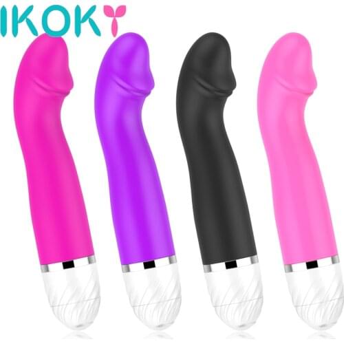 IKOKY G-spot Stimulate Dildo Vibrator Female Vagina Clitoris Massager Silicone Strong Vibration AV Stick Sex Toys for Women
