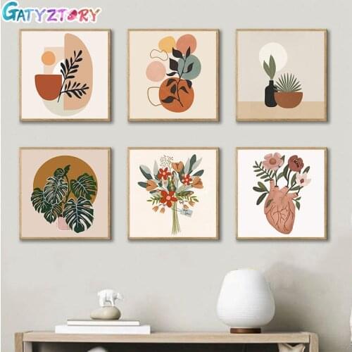 GATYZTORY 20x20 Frame DIY Numbers Painting Modern Wall Art Picture Canvas Painting With Numbers Unique Gift For Home Decor Art