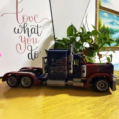 Sembo Block Machiner series Peterbilt 389 Heavy Container Trucks model building blocks Toys for Boy Christmas Gift 701803 849PCS