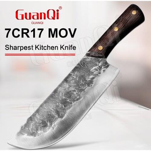 8 Inch Handmade Forged Kitchen Knife High Carbon Steel Butcher Knife Full Tang Handle Chopping Bone Cooking Knife Cleaver Knife