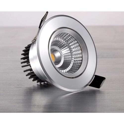 Round Dimmable Downlights 5W 7W 9W 12W 15W 18W LED Ceiling lamp recessed COB Ceiling Spot lights ac85-265V LED Indoor Lighting