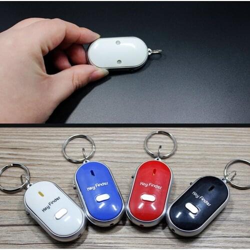 Mini Whistle Anti Lost KeyFinder Alarm Wallet Pet Tracker Smart Flashing Beeping Remote Locator Keychain Tracer Key Finder + LED