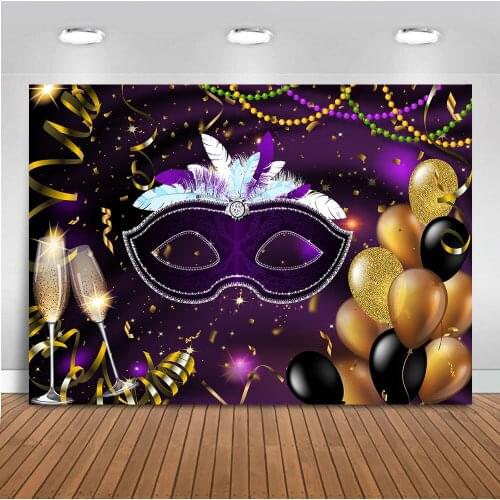 MOCSIKA Masquerade Party Backdrop for Photography Birthday Theme Party Happy Funny Background for Photo Studio Balloon 483