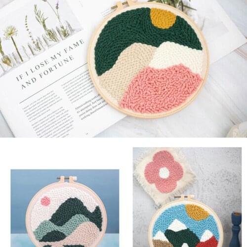 DIY Landscape Easy Punch Needle Embroidery Kit Punch Needle Cross Stitch For Beginner Handcraft Wall Painting Home Decor