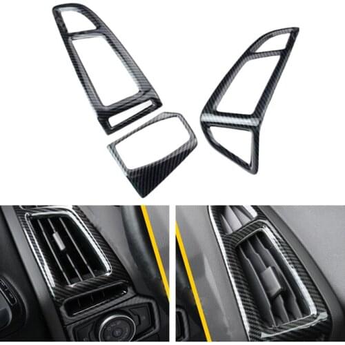 Car Carbon Fiber Style Dashboard Air Vent Outlet Cover Trim Fit For Ford Focus 2012 2013 2014 2015 2016 2017 Accessories