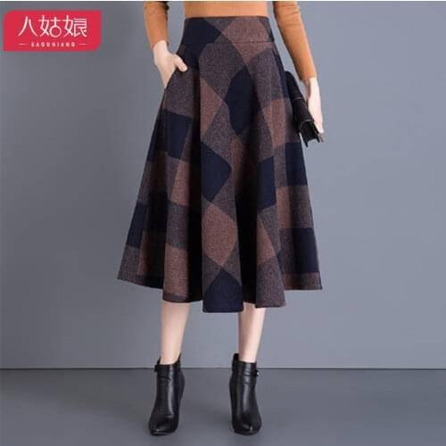 Autumn and Winter plus Size Womens Clothes Autumn A- line Skirt Winter Skirt Skirt Womens Autumn Woman Skirts Faldas Jupe