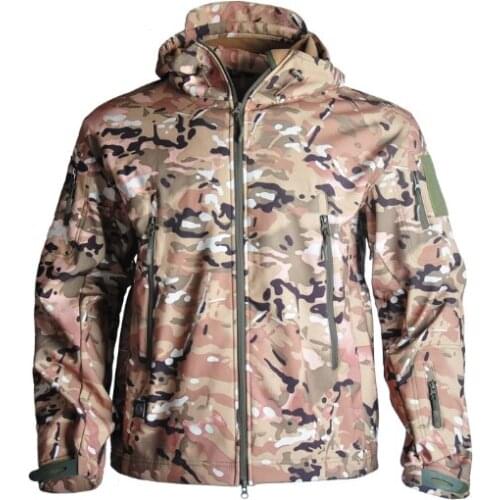 Hiking Jackets Shark Skin Soft Shell Clothes Tactical Jacket Mens Windbreaker Flight Pilot Hood Military Fleece Field Jacket