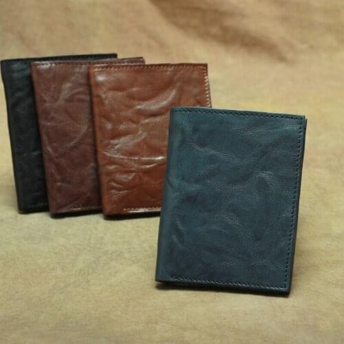 Hot Vintage style genuine Leather Wallet Men enjoy life top layer sheepskin Handmade long Wallet